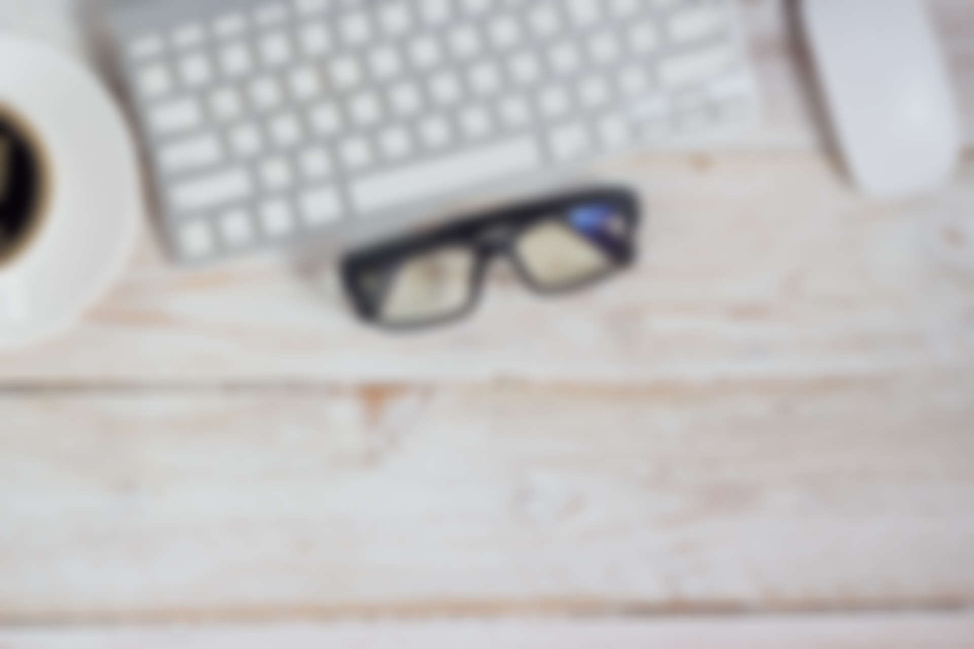 office table ,Workplace, laptop glasses and note paper on wooden table